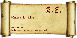 Rein Erika névjegykártya